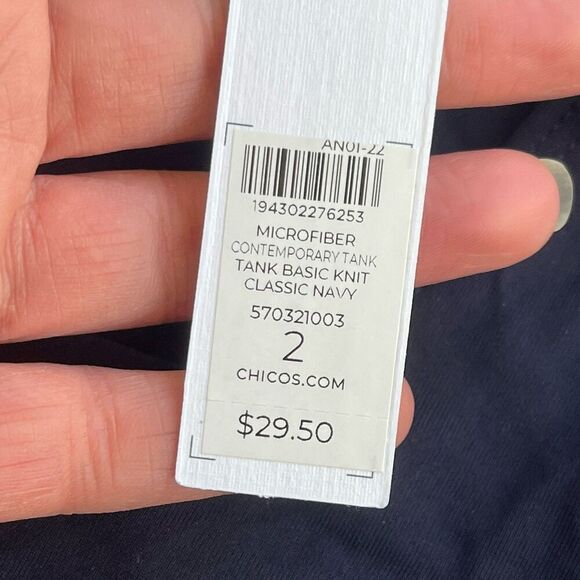 CHICO’S Microfiber Tank Top Shirt LOT OF 3! Size 2 Large Blue White Pink NEW - Picture 4 of 9